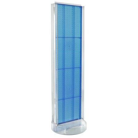 AZAR DISPLAYS 2 Sided- Blue Pegboard Floor Display w/C-Channel 700788-BLU